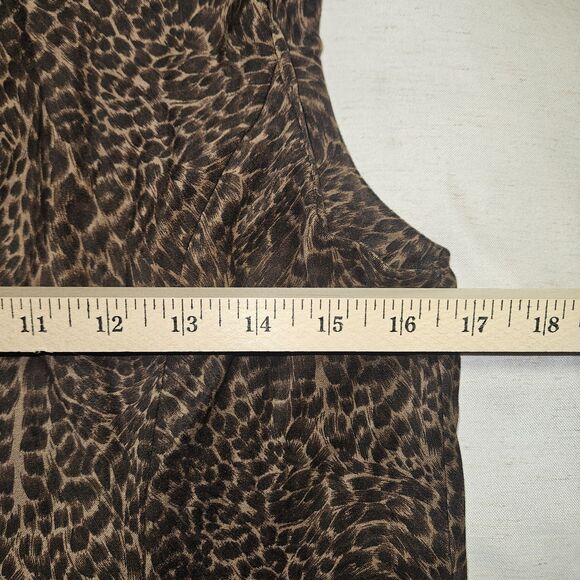 Vintage Leopard Print Midi Dress Pencil Bodycon Sleeveless Size 6 Petite - Picture 7 of 8
